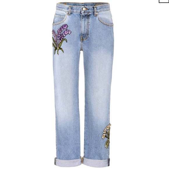 Alexander McQueen Denim - ALEXANDER MCQUEEN floral embroidered Jeans 💎